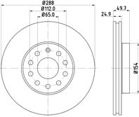 Диск тормозной AUDI A3 04&gt/VW CADDY 04&gt/G5/TOURAN 03&gt передний вент.