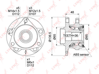 Wh-1359 ступица передняя в сборе audi a3 1.0-2.0 12&gt / tt 1.8-2.5 14&gt 