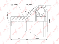 Co-3832 шрус наружный land rover freelander 2 2.2d-3.2 06-14 lynxauto