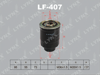 LF-407 Фильтр топливный HYUNDAI H-1/Starex 2.5D-TD 97]  KIA Carnival 2.9D 01]  ISUZU Trooper 2.2D-2...