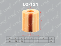 Lo-121 фильтр масляный lynxauto