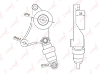 Pt3043 натяжитель с роликом приводной toyota avensis(t225) 2.02.4 0008 camry(v3040) 2.02.4