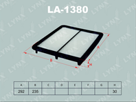 LA-1380 Фильтр воздушный KIA Sorento 2.4-2.5D 02]