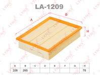 .фильтр воздушный (la-1209) lynx la1209