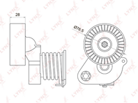 PT-3019 Натяжитель с роликом / Приводной MERCEDES-BENZ C180-250(W204) 07] / CLK200K(W209) 03-09 / E...