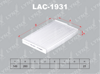 LAC-1931 Фильтр салонный NISSAN Cube(Z12) 10] / Leaf 10]