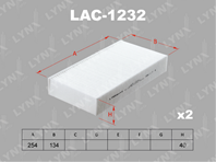 Lac-1232 фильтр салонный (комплект 2 шт.) mercedes-benz gl(x164) 06&gt /