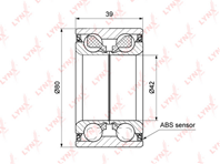 Wb-1299 подшипник ступицы передний с abs (39x42x80) renault duster 1.2