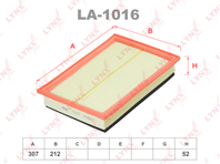LA-1016 Фильтр воздушный VW Sharan 1.8T-2.8 95]  FORD Galaxy 1.9TD-2.8 95-06  SEAT Alhambra 1.8T-2....