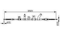 Трос ручного тормоза MITSUBISHI L200 05- 2023мм лев.