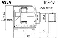 Шрус внутренний правый 35x42x28