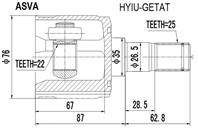 HYIUGETAT ШРУС ВНУТРЕННИЙ 22x35x25