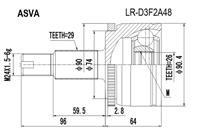 LRD3F2A48 ШРУС НАРУЖНЫЙ 26x74x29