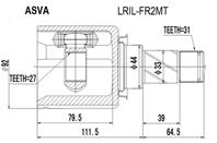 Полуось правая 27x422x26