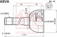 Шрус наружный 28x60x31