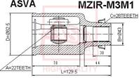 Шрус внутренний правый 22x43x28