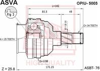 OPIU-5003 (ШРУС ВНУТРЕННИЙ 25х35х34 OPEL VECTRA A SAAB 900) ASVA