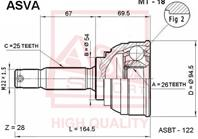 ШРУС ВНУТРЕННИЙ ПРАВЫЙ 26X37.5X34