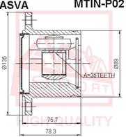 ШРУС ВНУТРЕННИЙ ЛЕВЫЙ 32X35X20