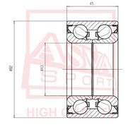 Подшипник ступичный передний(43x82x45x45)