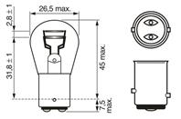 1 987 301 016_лампа! (P21/5W) 12V BAY15d стоп/габарит двухнитевая в блистере