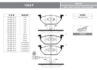 1063 F GW колодка передняя SCODA OCTAVIA