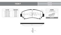 1026 F GW колодка передняя NISSAN