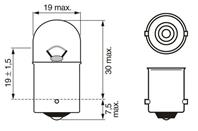 1 987 302 203 лампа! (R10W) 12V 10W BA15S подсветка номера  противотуманная фара задн.