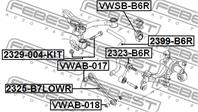 FEBEST VWSB-B6R Втулка стабилизатора VAG A3/TT/OCTAVIA/SUPERB/GOLF V/VI/TIGUAN 20.7мм зад.