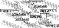 FEBEST VWAB-014 Сайлентблок рычага VAG A3/OCTAVIA/SUPERB/GOLF V/PASSAT/TOURAN зад.подв.