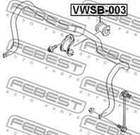 VWSB003_втулка стабилизатора переднего! d21 VW T5