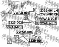 FEBEST VWAB-005 Сайлентблок рычага AUDI Q7 06-/VW TOUAREG 03-10 зад.подв.