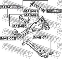 С/блок заднего верхнего рычага MITSUBISHI CARISMA (DA) (1995-2000) MAB-CJ-KIT к-кт