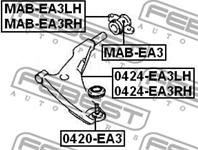 FEBEST MAB-EA3 Сайлентблок рычага MITSUBISHI GALANT 92-03 пер.подв.