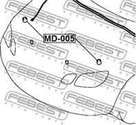 FEBEST MD-005 Отбойник капота MITSUBISHI LANCER/OUTLANDER 00-