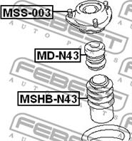 FEBEST MSHB-N43 Пыльник амортизатора MITSUBISHI GALANT 88-03 пер.