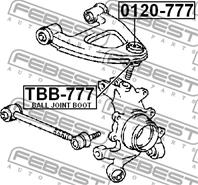 FEBEST 0120-777 Опора шаровая TOYOTA MARK 2 92-01 зад.верх.