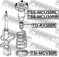 FEBEST TSS-MCU30RL Опора амортизатора с пыльником LEXUS RX300/330/350 03- зад.подв.лев.