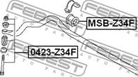 FEBEST MSB-Z34F Втулка стабилизатора MITSUBISHI COLT 04- пер.подв.