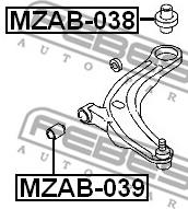 MZAB-038_сайлентблок рычага зад.! Mazda MPV LW 99