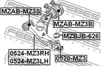 FEBEST MZAB-MZ3S Сайлентблок рычага MAZDA 3/5 пер.подв.пер.