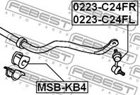 FEBEST MSB-KB4 Втулка стабилизатора MITSUBISHI L200 05- пер.подв.25мм