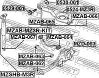 FEBEST MZAB-067 Сайлентблок амортизатора MAZDA 3 03-08 зад.подв.