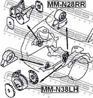 Опора двигателя задняя mitsubishi chariot/sp wagon grandis n33w/n43w mm-n28rr