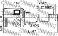 Шрус внутренний правый 33x45x37 ) febest