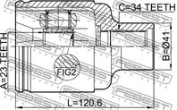 ШРУС внутренний правый 23x41x34