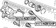 FEBEST 0173-NZE120F Пыльник втулки направляющей суппорта TOYOTA пер.