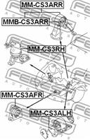 FEBEST MM-CS3ARR Опора двигателя MITSUBISHI LANCER 00-09 зад.