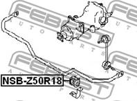 FEBEST NSB-Z50R18 Втулка стабилизатора NISSAN MURANO 02-07 18мм зад.