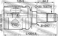 ШРУС TOYOTA 4RUNNER/LC PRADO J120/J150 02- внут.